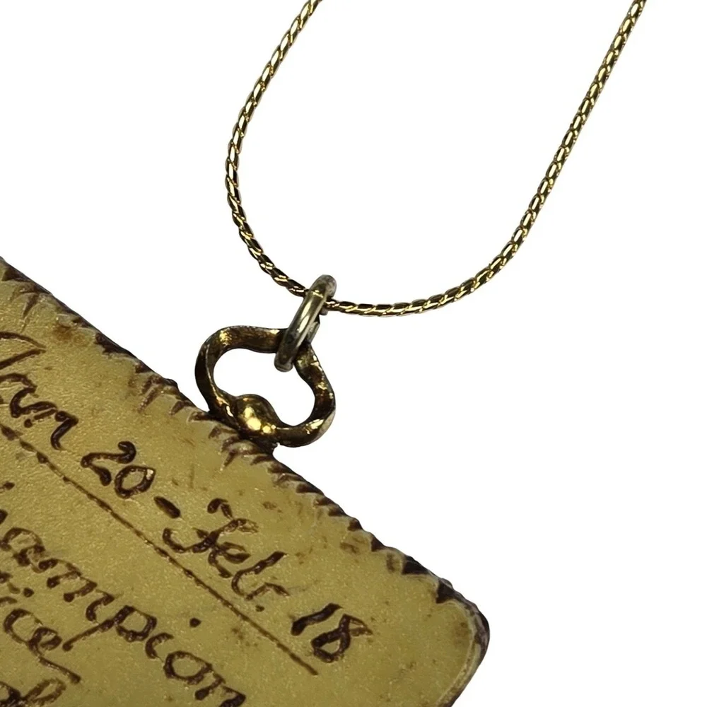 VTG 70s L. Razza Aquarius Zodiac Pendant Necklace Gold Tone Retro Gift Kitsch